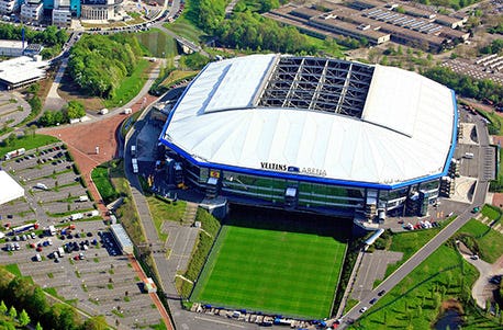 Heli-Rundflug über das Schalke-Stadion