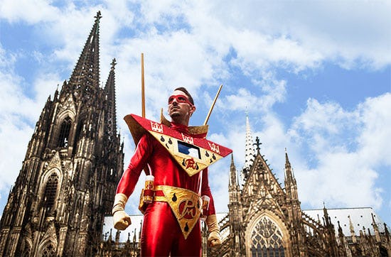 Jecke Stadtführung durch Köln für 2
