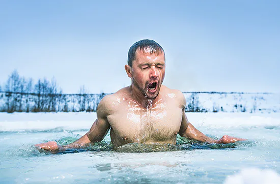 Eisbaden in Menden