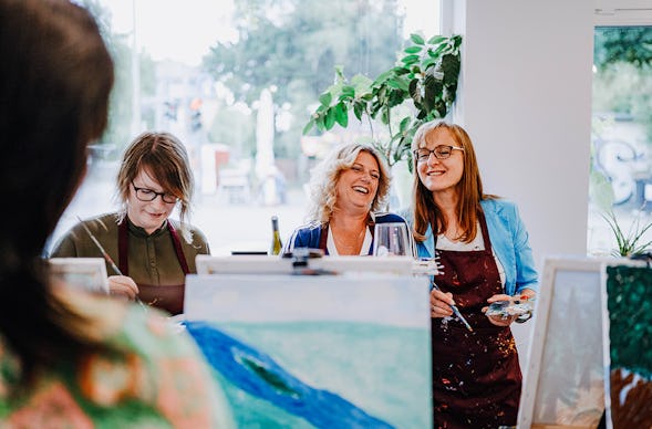 Aktmalerei mit Weintasting Hamburg