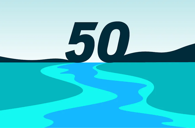 Flexibles Geschenk 50. Geburtstag (Fluss)
