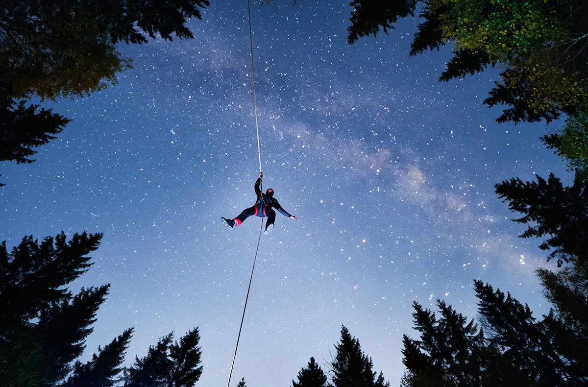 Ziplining bei Nacht im Pfälzerwald - 1